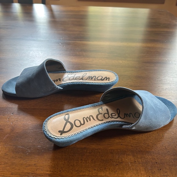 Denim Blue Suede Sam Edelman Slides (8M) - Picture 4 of 5